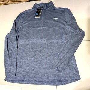 Callaway Pullover 1/4 Zip XLT Tall Hydrofuge UPF 50 Stretch Blue Heather